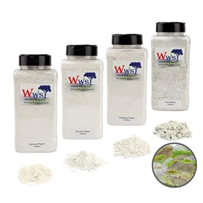 Image of War World Scenics Model Plaster Set of 4 in 500ml Canisters Modelling System Railway Diorama Sculpting Scenery Landscape Wargame Military Fibre Mould