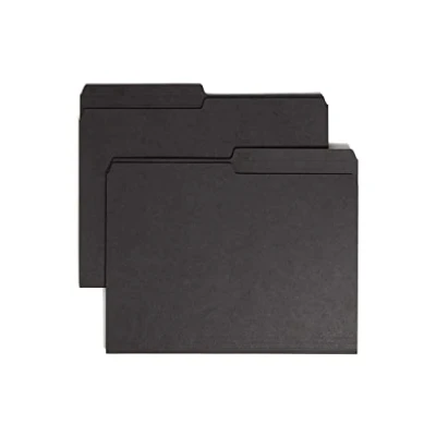 Image of Smead Reversible File Folder, 1/2 Cut Printed Tab, Letter Size, Black, 100 per Box (10364)