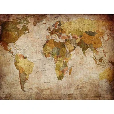 Image of Wee Blue Coo Map Globe World Atlas Antique Style Modern Layout Art Print Poster Wall Decor 12X16 Inch