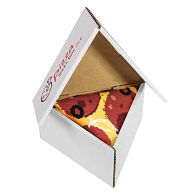 Image of Rainbow Socks Women Men Pizza Box Pepperoni 1 Pair Size 4 7