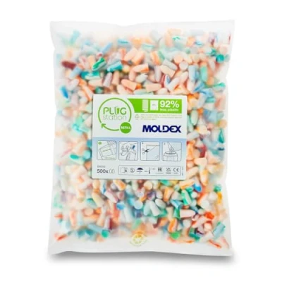 Image of Moldex 786001 Spark Plugs SNR 35dB Disposable PU Foam Ear Plug Refill Pack 500 Pairs
