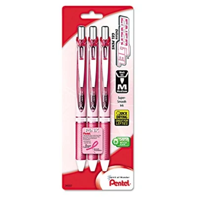 Image of Pentel® EnerGel® RTX Retractable Liquid Gel Pens, Medium Point, 0.7 mm, 54% Recycled, Assorted Barrel Colors, Black Ink, Pack Of 3 Pens