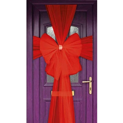 Image of labreeze Eleganza Door Bow Christmas Deluxe Main Xmas Fancy Dress Party Decoration (Red)