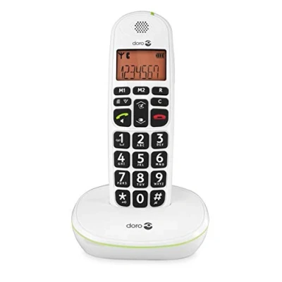 Image of Doro PhoneEasy 100W DECT Cordless Phone with Amplified Sound and Big Buttons, NO Answerphone (Single Set/White) [UK Irish Version]