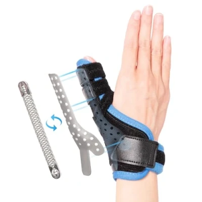 Image of YiYame Trigger Thumb Splint, De quervain&#039;s Tenosynovitis Support for Arthritis, Broken Thumb, Sprain, CMC Joint Arthritis Brace Fits Left &amp; Right, L/XL