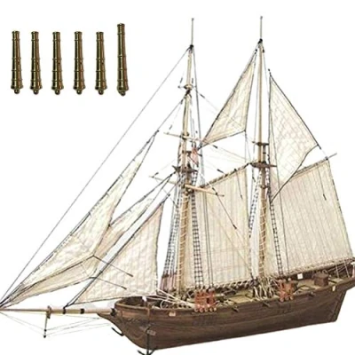 Image of Watercraft Model Kits, DIY Ship Assembly Wooden Sailboat Kit Home Decoration Boat Sailing Scale Toys for Kids Adults