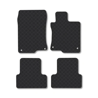 Image of Rubber Car Mats Compatible with Honda Accord (2008 2015) Tailored Fit Floor Set Accessory Black Custom 4 Pieces Clips Anti Slip Backing, Heavy Duty &amp; Waterproof