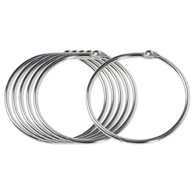 Image of Sourcingmap 6Pcs Loose Leaf Rings Metal Book 60mm Inner Dia Key Ring Binder Hinge Snap for Home Office