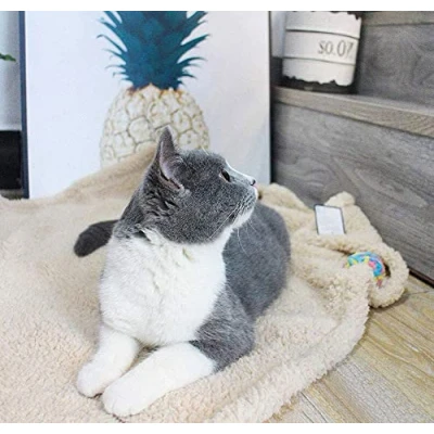 Image of YURRO Anti Anxiety Snuggler Dog Blanket,Fluffy Sherpa Fleece Pet Throw,Warm Cat/Puppy Blanket,Sofa/Bed/Couch Furniture Protector Cover Pee Proof