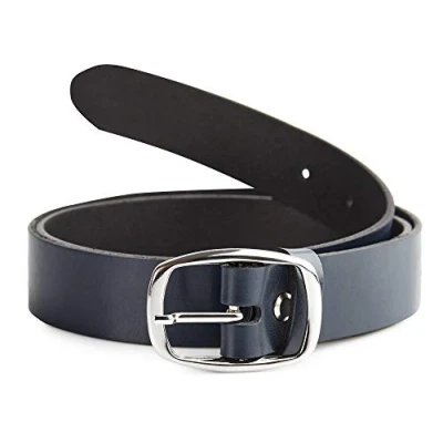 Image of Merry Style Women&#039;s Leather Belt D41 (Navy Blue 2, 90 cm (Total length 109 cm))