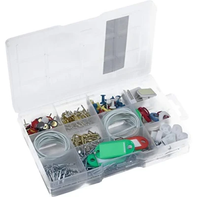 Image of Connex Set of 182 Pieces + 120 g Wall Hooks, Nails, Needles from Pinnwandnadeln &amp; Co. Pre Sorted in Practical Plastic Universal use Assortment Box / DP8500107, Various, Teilig