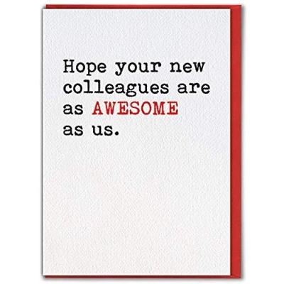 Image of Brainbox Candy Funny Leaving Card &#039;Awesome Colleagues&#039; Perfect To Go WIth Gifts For Colleagues Sorry You&#039;re Office Work Job