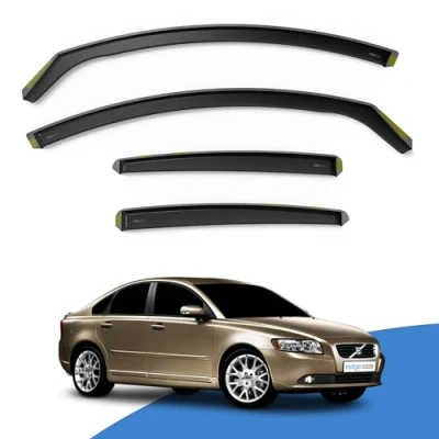 Image of EdgeVisors Wind Deflectors Set Fits: Volvo S40 MK2 2004 2012 4 Door Saloon 4pc