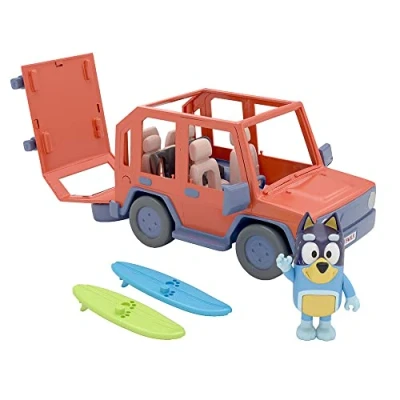Image of Bluey, 4WD Family Vehicle, with 1 Figure and 2 Surfboards Customizable Car Adventure Time for Ages 3+