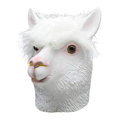 Image of HAORONG Novelty Latex Head Mask Costume Party Animal Alpaca Story