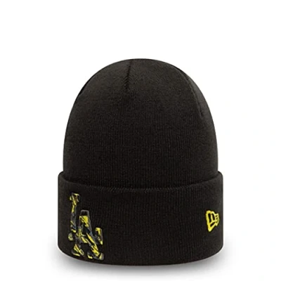 Image of New Era Los Angeles Dodgers Black MLB Camo Infill Cuff Knit Beanie One Size