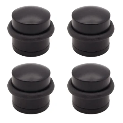 Image of Door Stop Dome Solid Floor Mounted Matt Black Pack of (4)
