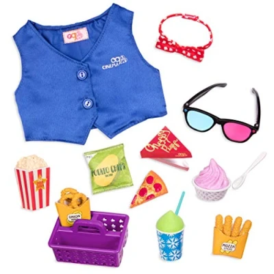 Image of Our Generation Dolls outfit cinema visit with snacks, BD37848Z, colourful