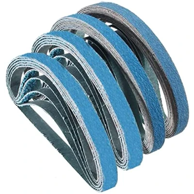 Image of 13mm x 457mm Aluminum Oxide Sanding Belts, 40/60/80/120/Assorted Grits Belt for Sander (24 Pack)