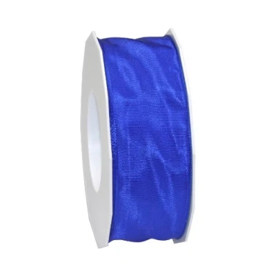Image of C.E. Pattberg Präsent Lyon Wired Taffeta Ribbon Blue 40 mm width, 25 m length