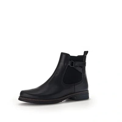Image of Gabor Women Ankle Boots, Ladies Chelsea Boots,Removable Insole,Winter Boots,Low Boots,Half Boots,Bootie,Lined,Black (Schwarz) / 27,40.5 EU 7 UK