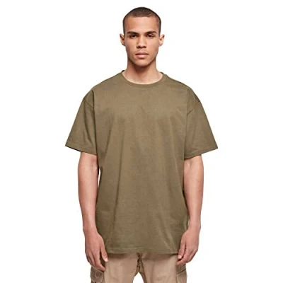 Image of Build Your Brand Men&#039;s Heavy Oversize tee T Shirt, Olive, XXL