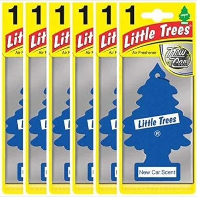 Image of Little Trees Air Freshener Tree MTZ02 New Car Fragrance For Home Boat Caravan Six Pack, Blue