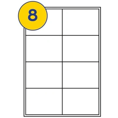 Image of LABELS4U 100 Sheets A4, 8 Label per Sheet, Size 99 x 72mm (800 Labels)