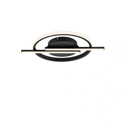 Image of JUST LIGHT. LED ceiling light Korsa, black, Ø31cm, dimmable