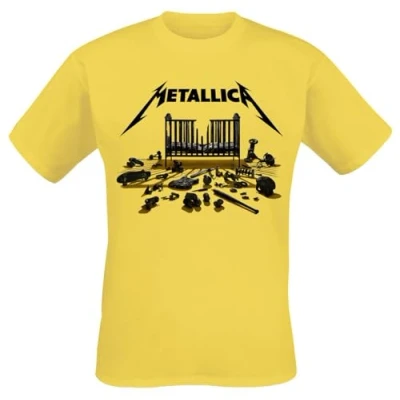 Image of Metallica T Shirt M72 Seasons Simplified Cover Official Unisex Yellow XL