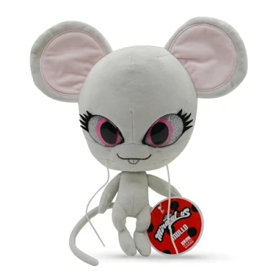 Image of Miraculous Ladybug Kwami Mon Ami Mullo, 9 inch Mouse Plush Toys for Kids, Super Soft Stuffed Toy with Resin Eyes, High Glitter and Gloss, Detailed Stitching Finishes (Wyncor)