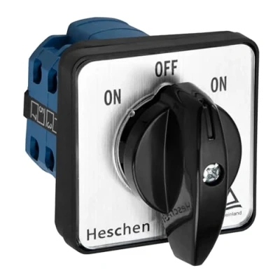 Image of Heschen Universal Rotary Cam Selector Changeover Switch, SZW26 20/B202.2, (ON) OFF (ON), Momentary Type, 660V 20A, 3 Position, 2 Phase, 8 Terminals, CE