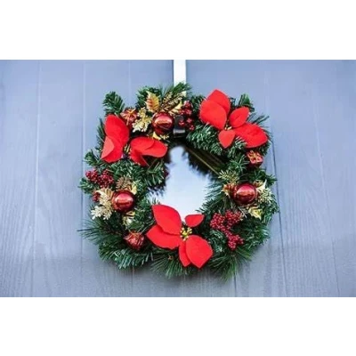 Image of HomeZone® Artificial Luxury Christmas Wreath Hanging Door Decoration Indoor Outdoor Large Traditional Decorations