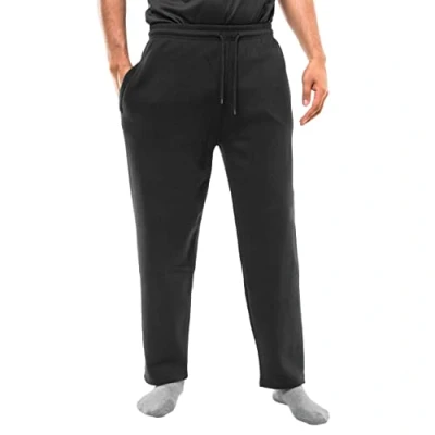 Image of GA COMMUNICATIONS Men’s Exercise Jogging Sweat Pants Open Hem Lightweight Casual Drawstring Brushed Fleece Elasticated Waist Bottoms Gym Trousers (3XL, Black)