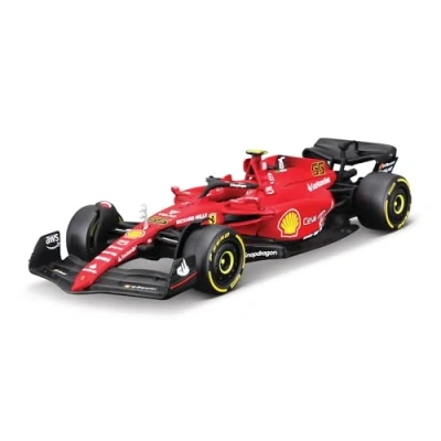Image of Bburago B18 36832S Formula 1 Ferrari F1 75 (2022) SAINZ 1:43 Scale Die Cast Colletible Race Car Collectible, Assorted Colours