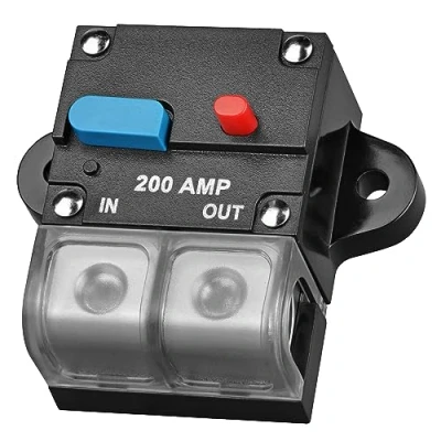 Image of Motor Fuse Holders Inverter Circuit Breaker Car Audio Solar Energy Inline With Waterproof Cover For Auto Marine Boat (200A)