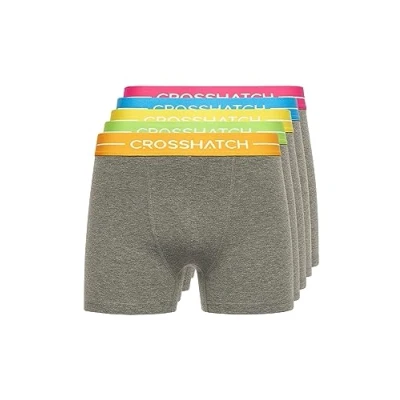 Image of Crosshatch Mens Boxers Shorts (5 Pack) DIPPER Multipack Underwear Gift Set Colour Trunk Boxers(XL/Dipper RED)