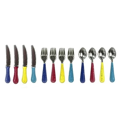 Image of Aztec Imports, Inc. Dolls House Miniature Dining Tableware Fiesta Multi Coloured Cutlery Set