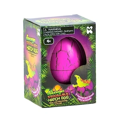 Image of Nurchums Keycraft Large Stegosaurus Hatching Egg, Hatch and Grow Your Own Realistic Dinosaur (Large 11cm), Purple