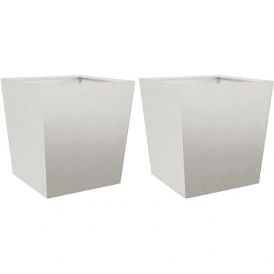 Image of vidaXL Garden Planters 50x50x50 cm 2 pcs Stainless Steel
