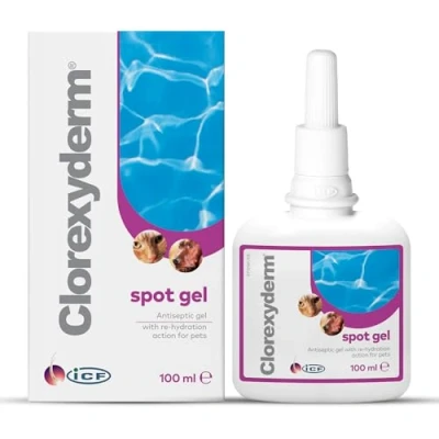 Image of ICF Clorexyderm Spot Gel Advanced Cat &amp; Dog Skin Care for Itchy Wound Relief Soothes and Moisturizes Irritated Ideal Paws, Folds, Localized Issues