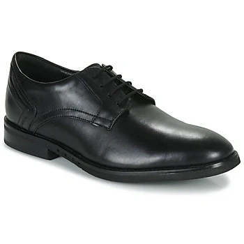Image of Clarks Un Hugh Lace Leather Shoes in Black Standard Fit Size 6.5