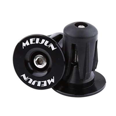 Image of 2pcs Bike Handlebar End Plug Colorful Aluminum ycle Handlebars Bar Grips Plugs s Accessory replacement for Mountain Road MTB(Black)