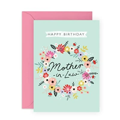 Image of Central 23 Mother In Law Birthday Card Happy Mum Beautiful Greeting Cards For Women Comes With Fun Stickers Made UK