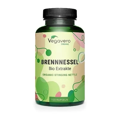 Image of Vegavero Organic STINGING Nettle 3600 mg from 4:1 Root &amp; Leaf Extracts Blood Sugar Control, Joint Health, Prostate Health NO Additives Urtica Dioica 120 Capsules Vegan