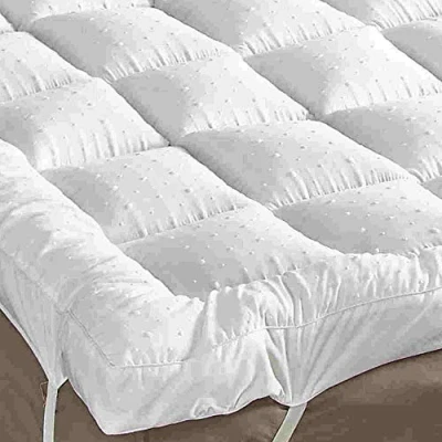 Image of rejuvopedic New Double Bed Size Microfibre Mattress Topper,** 3D Massage Bubbbles Fabric**, Box Stitched, 230 TC Cover &amp; Elasticated Corner Straps