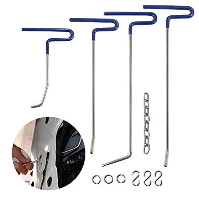 Image of Car Dent Remover Tools Mookis Paintless Repair Rods 4 PCS Auto Body for and Hail (Silver)
