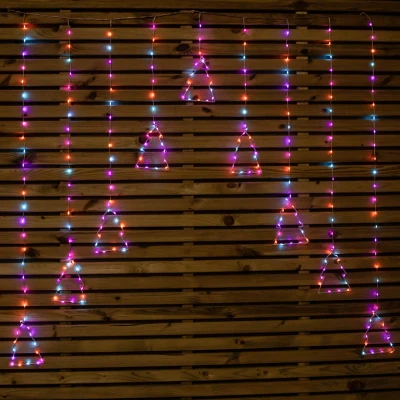Image of 1.2m x FlexiBrights Christmas Tree Curtain Lights with 258 Rainbow LEDs