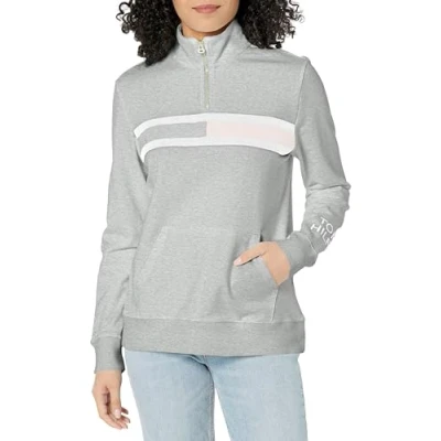 Image of Tommy Hilfiger Women&#039;s J3jh0207 4sg S Pullover Sweater, Stone Grey Heather,