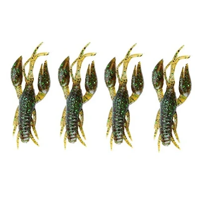 Image of Lobster Baits,Crawfish Lures,Crayfish Fishing Lures Bait, 4pcs Silicone Soft Crawfish Bait Artificial for Carp Bass Freshwater Saltwater